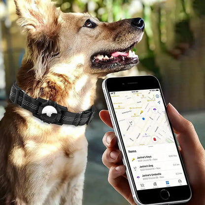 "Track Your Furry Friend with Ease! Apple Airtag Dog Collar - Durable, Adjustable, and Stylish Pet Accessory with Airtag Holder Case - Perfect for Medium to Large Dogs!"