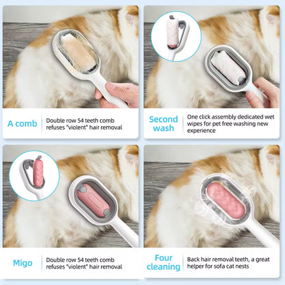 4 in 1 Pet Grooming Brush Cleaning Massage Remover Comb for Cat Dog General Supplies with Water Tank Pets Products Accessories