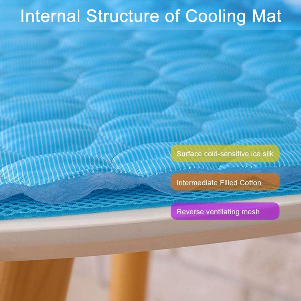 Pet Cooling Mat for Dogs and Cats, Mesh Fabric, 28X22In, Ice Silk Material, Washable, Convenient, Summer Gift