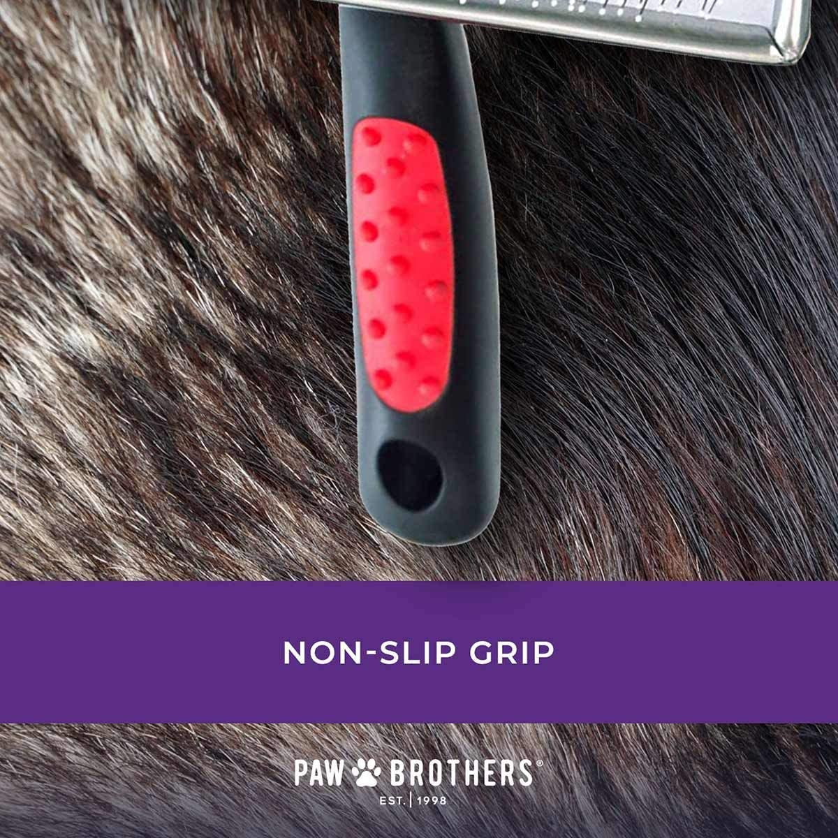 Paw Brothers Soft Pin Flat Slicker Brush for Dogs, Professional Grade Brush for Large Dogs, Coated Tips, Gentle on Skin, Remove Tangles and Mats, Maximum Coverage, Large