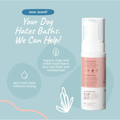 Waterless Dry Shampoo for Dogs - Rinse-Free, Eliminate Itch and Odor, Natural Formula with Witch Hazel, Coconut Oil, Olive Oil and Grapefruit - Made in USA