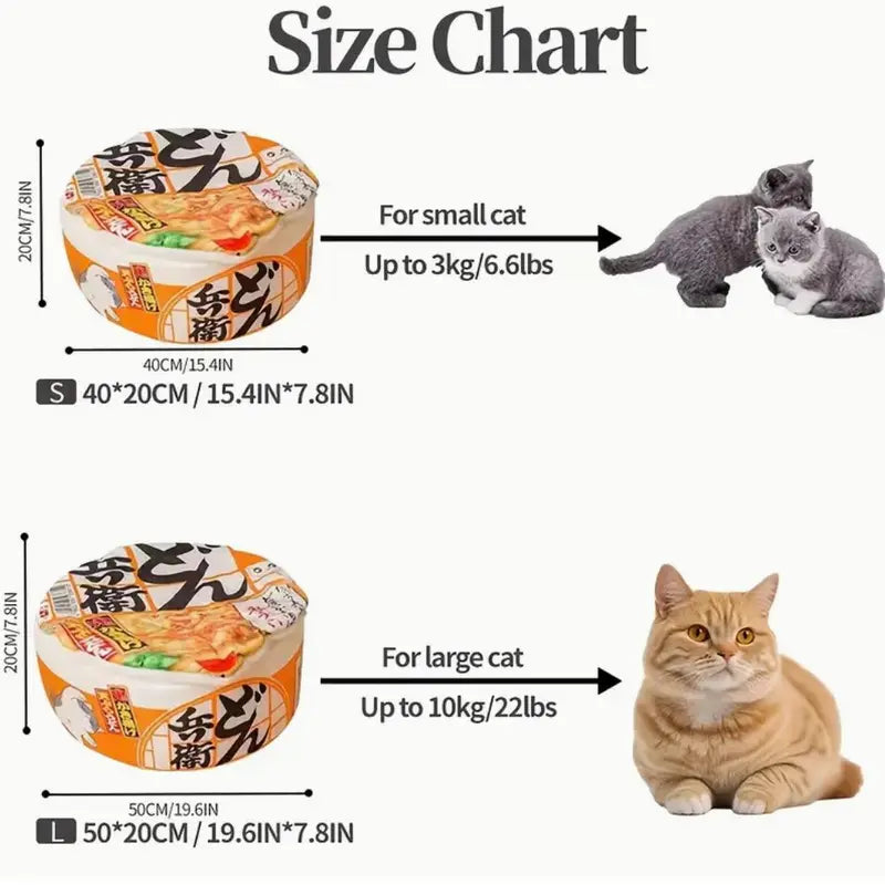 Cartoon Instant Noodle Bowl Design Pet Bed, 1 Piece Creative Modern Fashion Warm Plush Pet Bed, Soft Comfortable Dog & Cat Nest, Pet Supplies for Indoor Outdoor Use (It Is Recommended to Take One Size Larger)