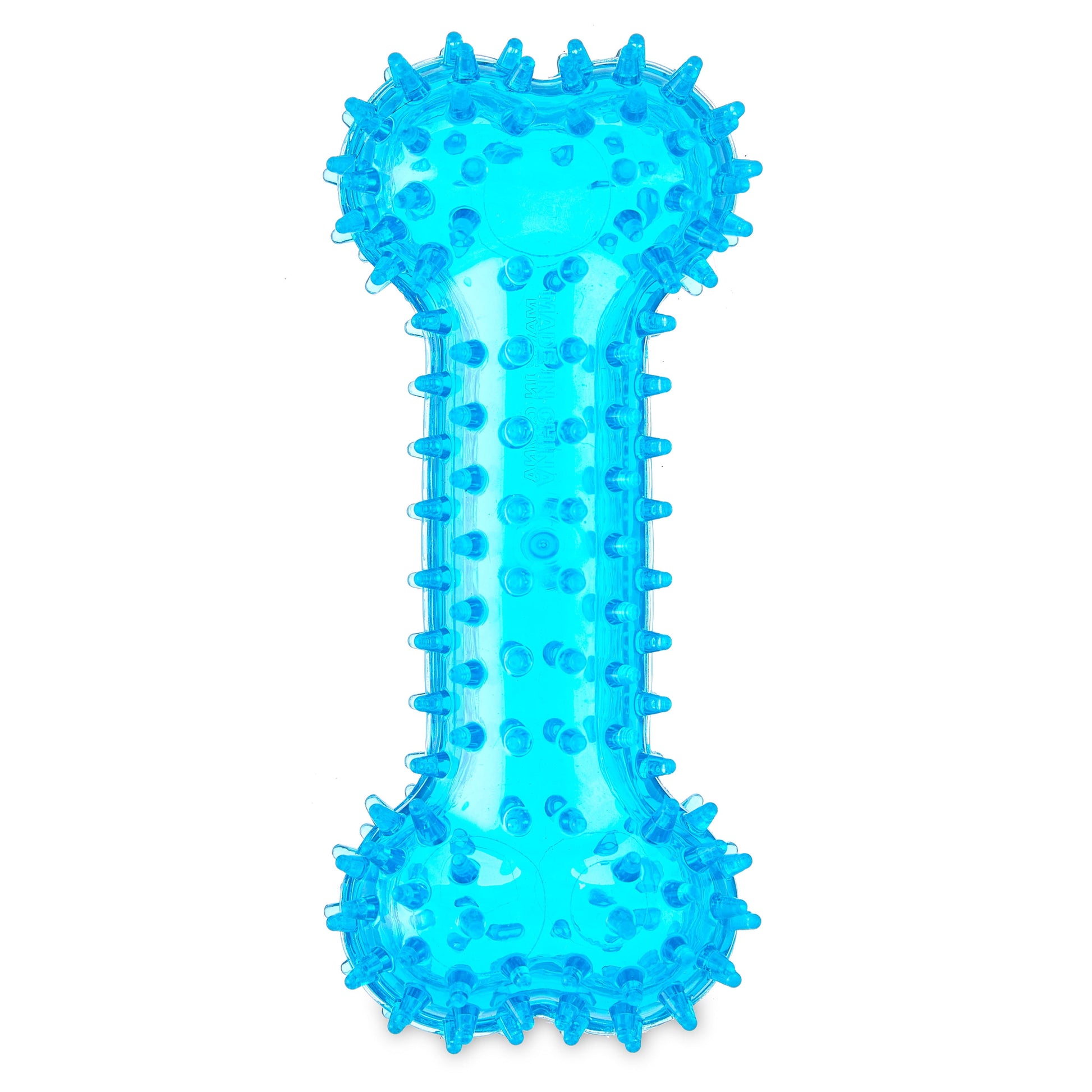 Fetch Buddy Spiky Blue Bone Dog Toy, Chew Level 3