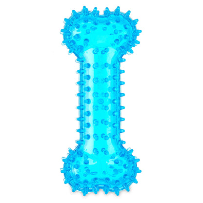 Fetch Buddy Spiky Blue Bone Dog Toy, Chew Level 3